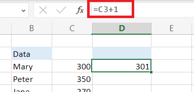 Results from the formula C3+1