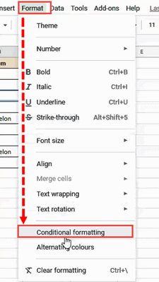 Conditional formatting