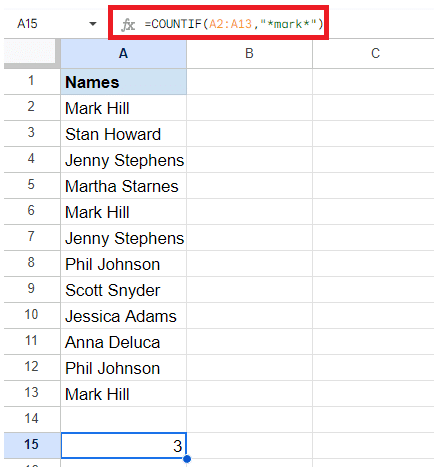 Count Cells where there is a partial match