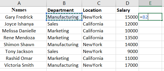 Excel cells to compare