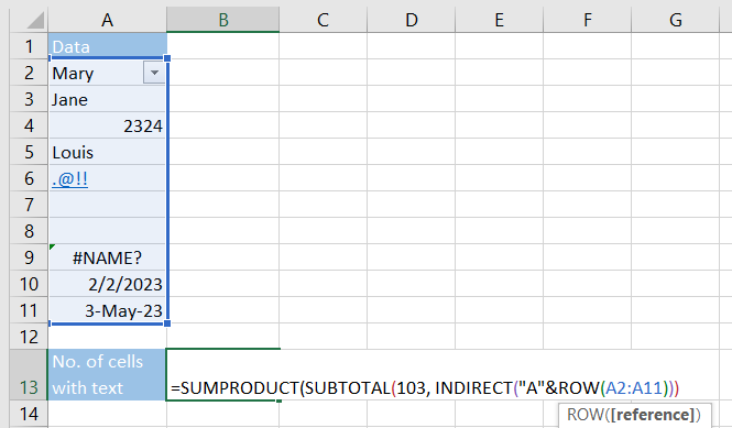 Select the range and close the brackets