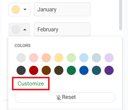 How to customize color options.
