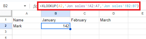 Results for XLOOKUP across multiple sheets