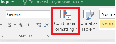 Conditional Formatting button in Excel