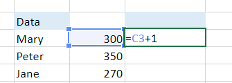 Showing how to make a basic formula from one cell in Excel