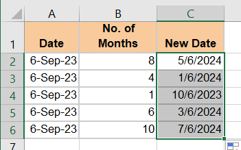 Copied and pasted formula into Excel cells. 