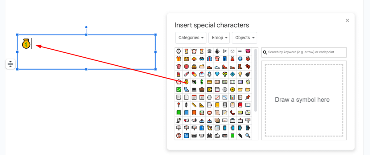 How to insert an Emoji in Google Slides