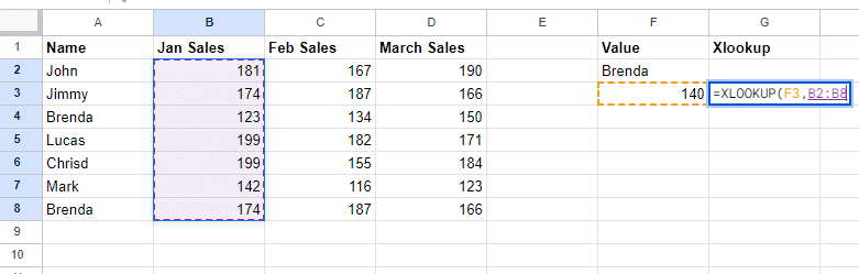 Select the column to search for the lookup value in