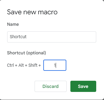 Make the macro shortcut