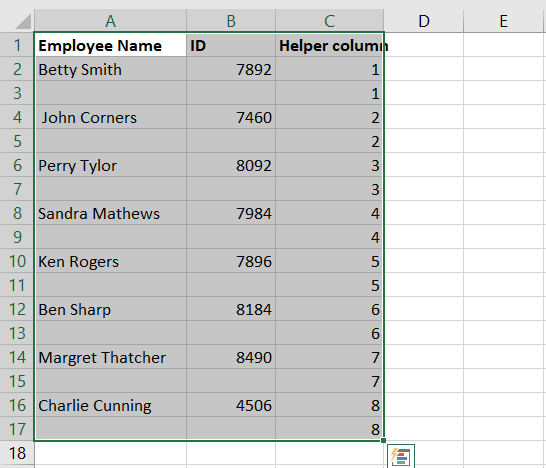 Multiple rows inserted in between rows in Excel