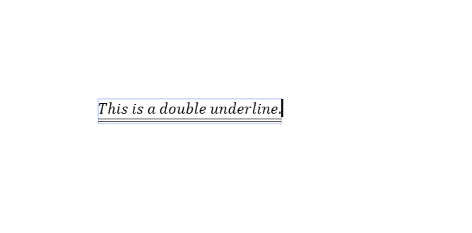 Double underlined text in Google Docs