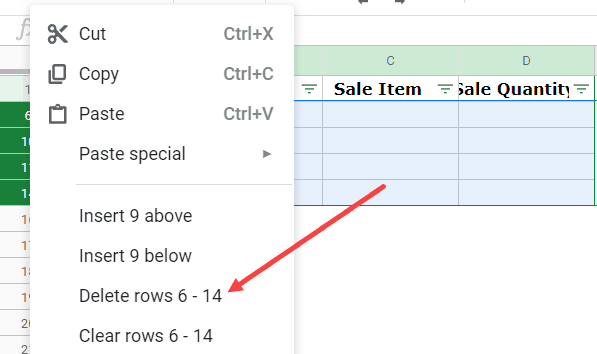 Delete all blank rows after filtering