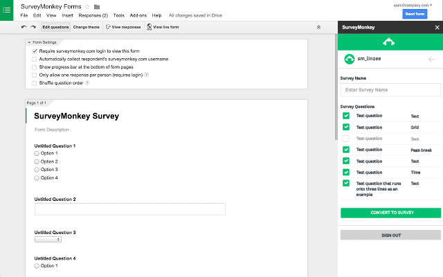 How to use the SurveyMonkey extension for Google Forms