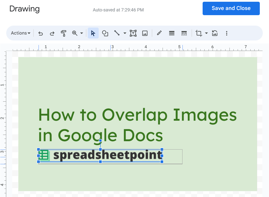 Adjusting size and position of an image