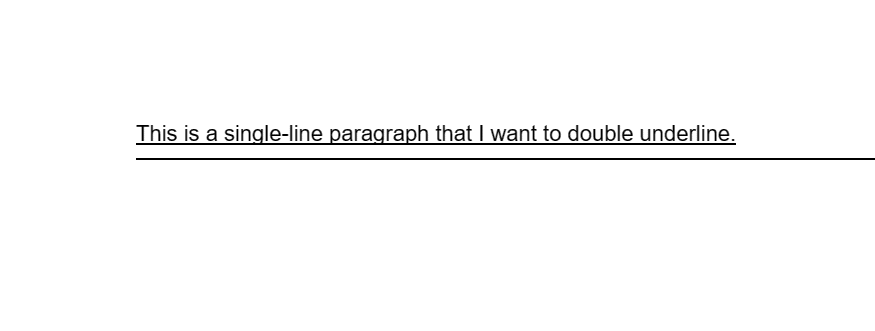 Double underlined sentence in Google Docs