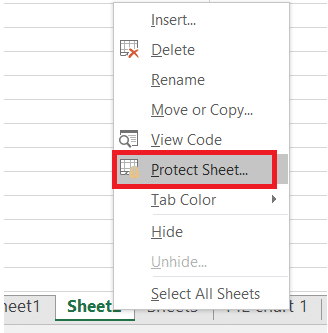 Select protect sheet