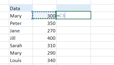 Selecting one excel cell as formula range