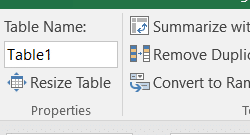 Table name field