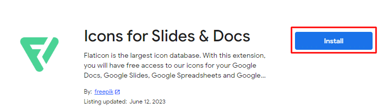 Installing Icons for Slides and Docs extension