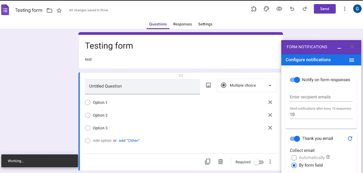 How to receive notifications on Google Forms—Form Notifications