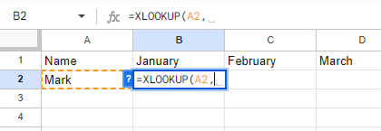 Select the cell with the lookup value.