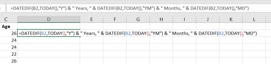 Use another DATEDIF function to add days