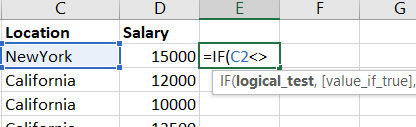 “does not equal” sign in an Excel cell