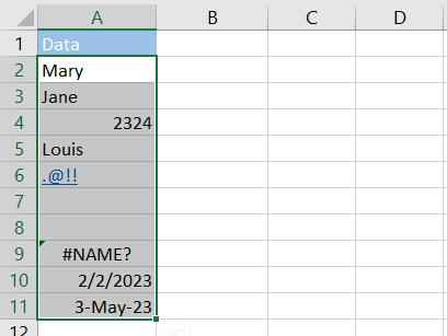 Select the range of cells that you want to count the text in.