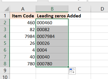 Copy the formula to the rest of the cells