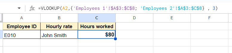 Example of two tabs for employees using the search tabs simultaneously.