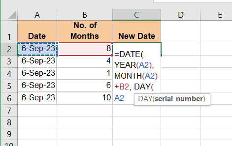 select the cell with your date and close the brackets.