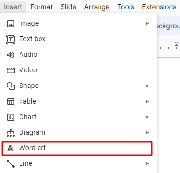 Where is Word Art in Google Slides