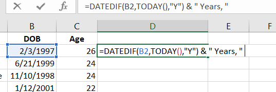 Add text "years" to make the data easier to read