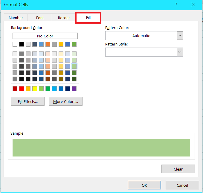 In the new window, go to Fill and choose the color you want to use to highlight the differences.