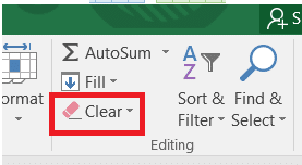 Click on the drop-down for Clear.