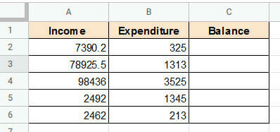 Dataset to Subtract in Google Sheets