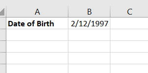 Use a sample date of birth to first create an age calculator