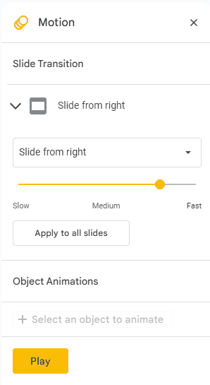 How to adjust the transition speed setting