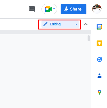 Google Docs—editing mode