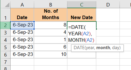 Select the cell with the exact date value and close the bracket