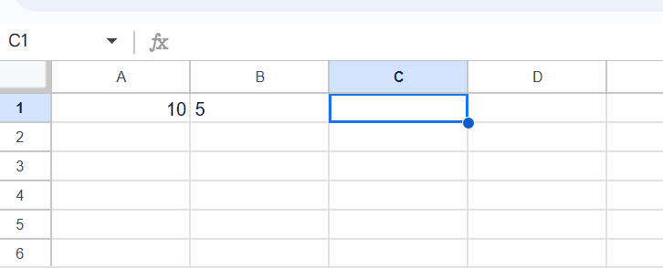 How to subtract in Google Sheets—Basic minus animation example.