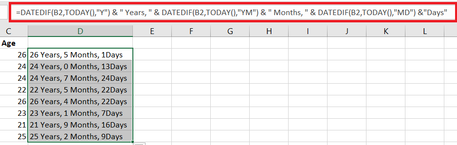 Click and drag to apply the formula to the other rows