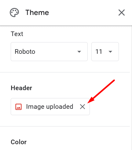 Removing header image in RSVP form template