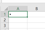 Selected bullet point symbol inserted into the selected cells