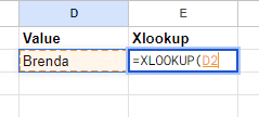 Select the cell with the lookup value.