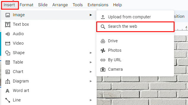How to insert images on Google Slides