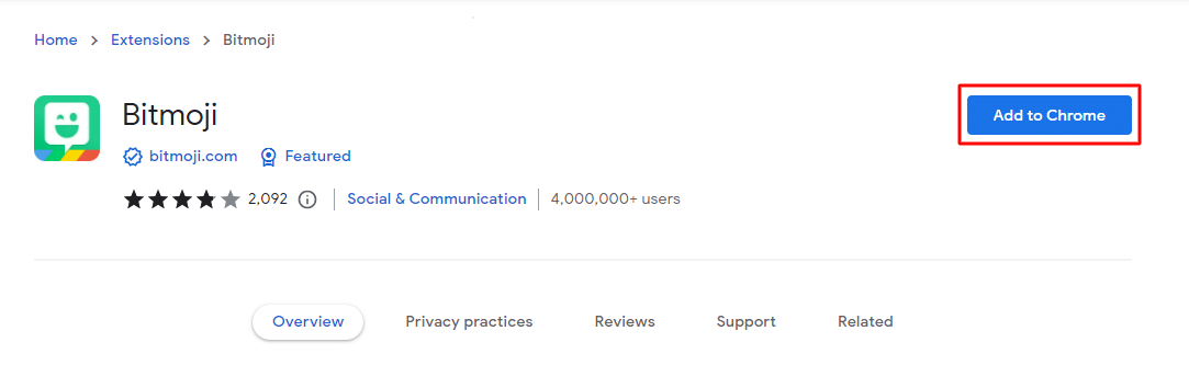 How to install the Bitmoji extension on Chrome