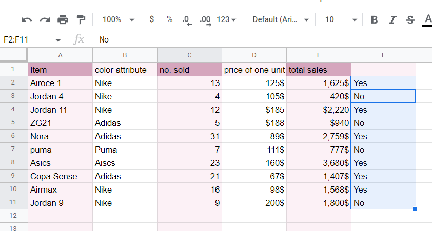 Results of an IF ARRAYFORMULA in Google Sheets