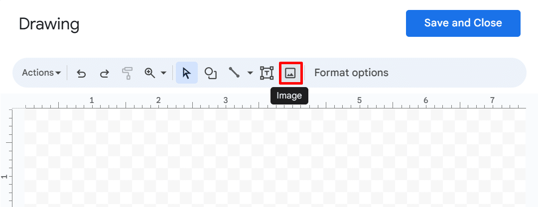 The image icon in the Google Docs drawing toolbar