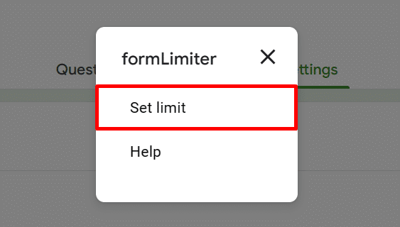 "Set limit" option in formLimiter